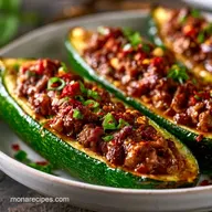 Chili Zucchini Boats with Ground Beef