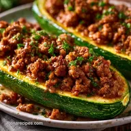 Spicy Garlic Zucchini Boats with Beef