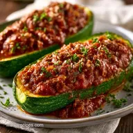 Stuffed Zucchini Boats with Ground Beef