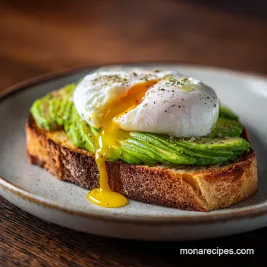 Avocado Toast With Poached Egg in 15 Minutes: Mahogany Crisp Recipe Card