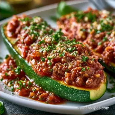 Baked Marinara Zucchini Boats for 4