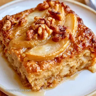Baked Oatmeal with Pears for 6 Servings Recipe Card