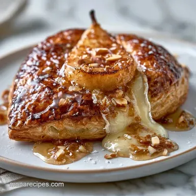Brie Pear Puff Pastry for 18 Bites Recipe Card