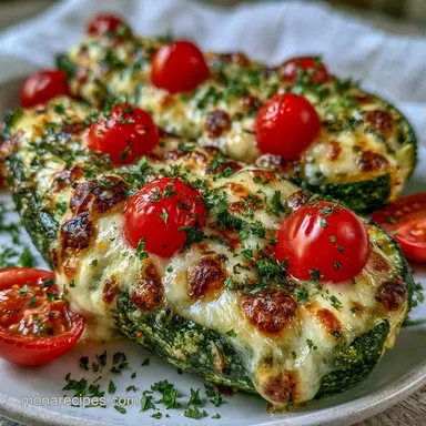 Caprese Zucchini Boats in 35 Minutes Recipe Card