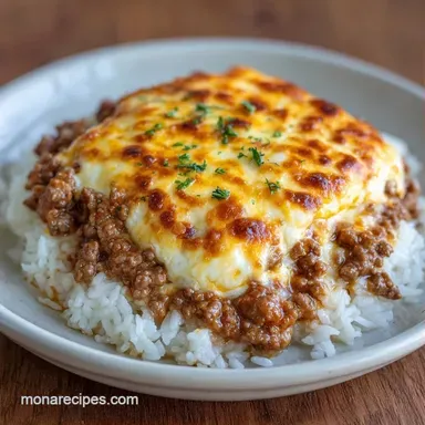 Cheesy Beef and Rice in 35 Minutes Recipe Card