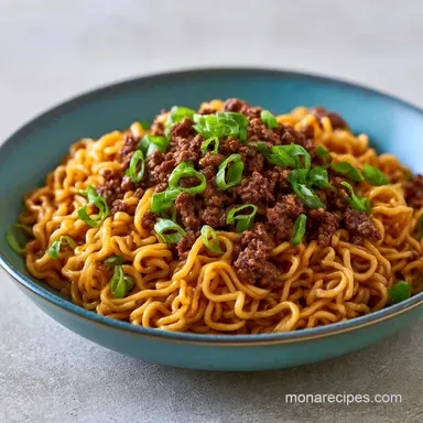 Easy Ground Beef Ramen in 15 Minutes Recipe Card