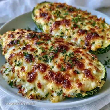 Four Cheese Zucchini Boats in 45 Minutes Recipe Card