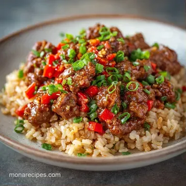 Ground Beef Rice Skillet for 6 Servings Recipe Card