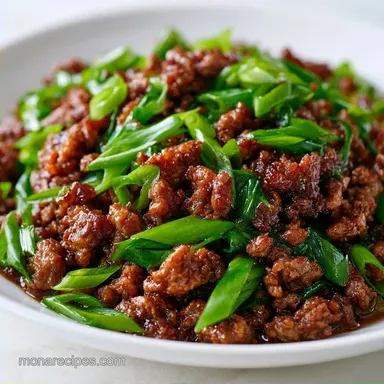 Ground Beef Scallion Stir Fry in 25 Min