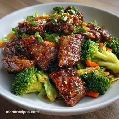 Healthy Ground Beef Stir Fry for 4 Recipe Card