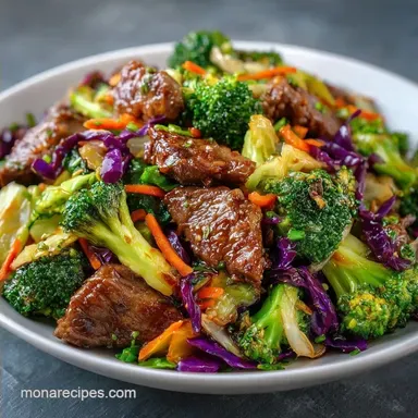 Healthy Ground Beef Stir Fry for 4