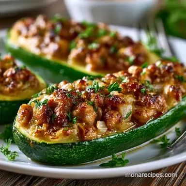 Zucchini Boats with Italian Sausage