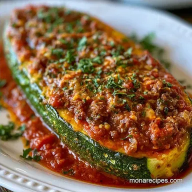 Italian Zucchini Boats with Ground Beef