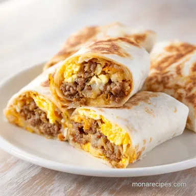 Breakfast Burritos with Egg and Sausage Recipe Card