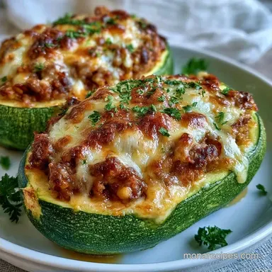 Mozzarella Zucchini Boats for 4 Servings