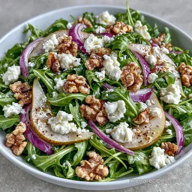 Pear Arugula Salad with Goat Cheese Recipe Card