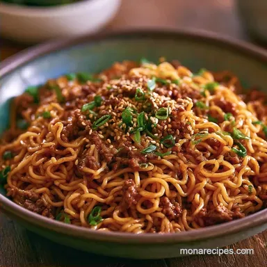 Sesame Ground Beef Noodles in 11 Minutes