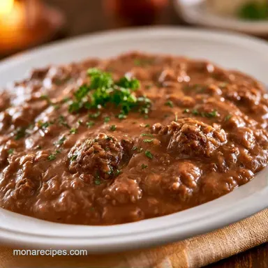 Simple Ground Beef Gravy in 30 Minutes Recipe Card