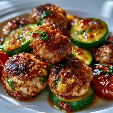 Spicy Turkey Sausage Zucchini One-Pan Recipe Card