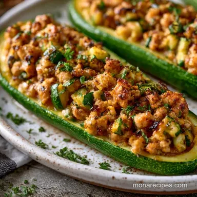Turkey Sausage Zucchini Boats Meal Prep
