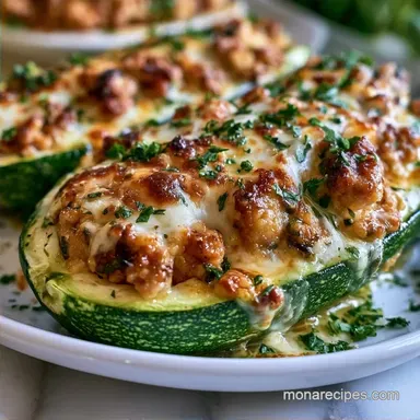 Turkey Taco Zucchini Boats for 4 Servings