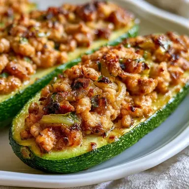 Turkey Zucchini Boats for 4 Servings Recipe Card