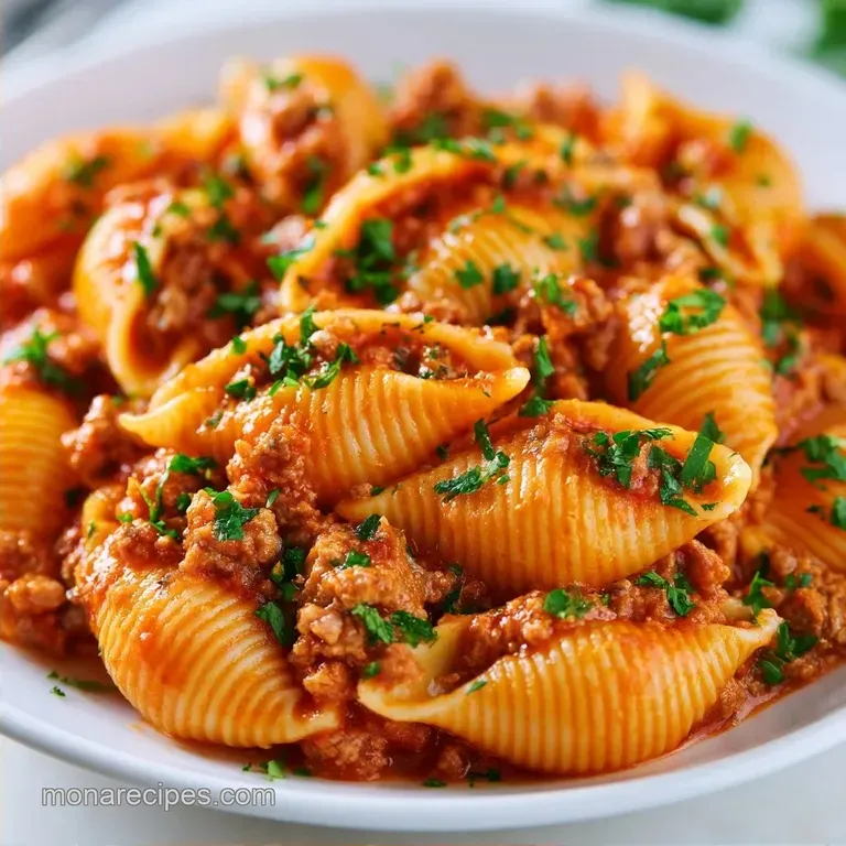 One-Pot Creamy Beef & Shells: Savory and Cheesy