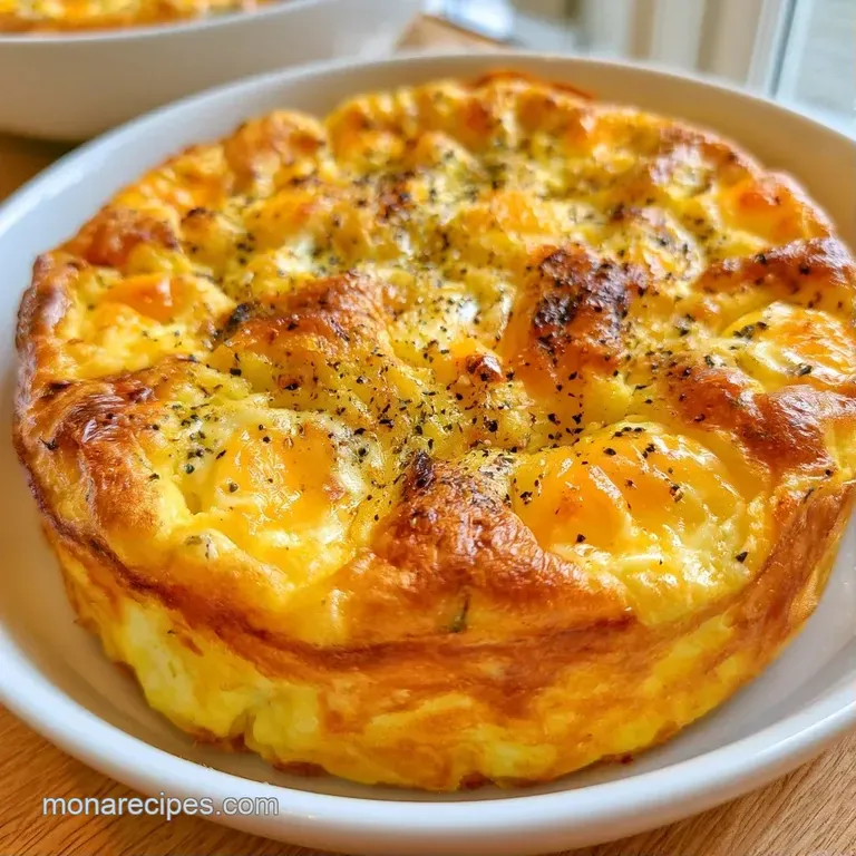 A thick slice of golden egg tart on a white ceramic plate paired with crisp baby spinach and red cherry tomatoes.