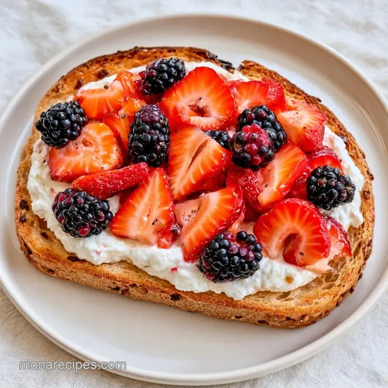 Toasted bread slices on a white minimalist plate, topped with creamy white cheese and a sprinkle of cracked black pepper.