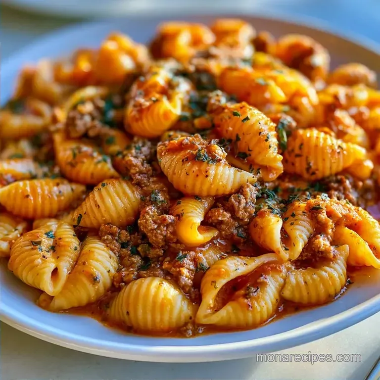 One-Pot Creamy Beef and Shells