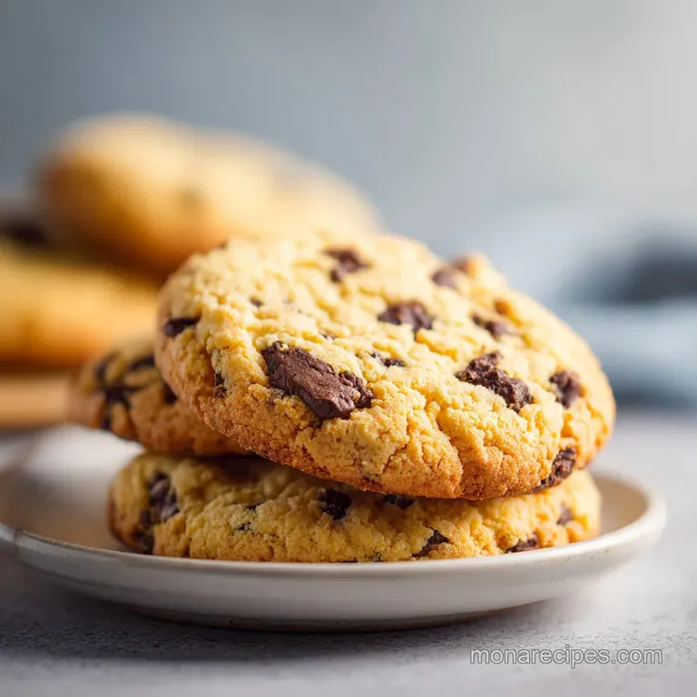 A single chewy chocolate chip cookie, slightly cracked on top, with melty chips, artfully placed on a white plate.