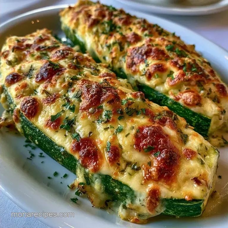 Baked Cheesy Garlic Herb Zucchini Boats