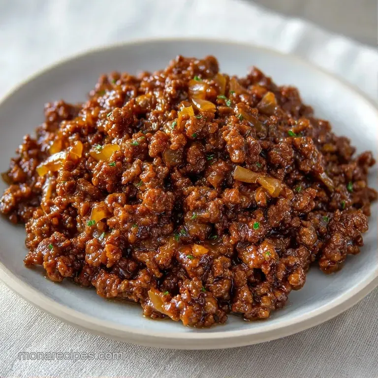 Savory browned beef crumbles alongside vibrant steamed broccoli and fluffy brown rice in a clean glass container.