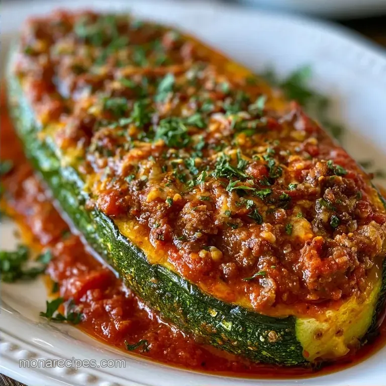 Seasoned Italian Zucchini Boats with Beef