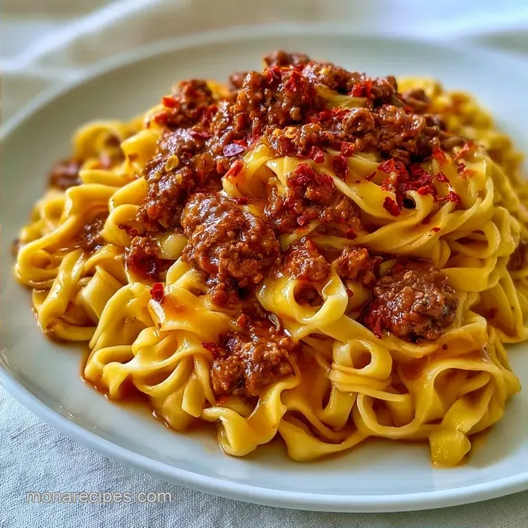 Mongolian Ground Beef Noodles: Salty Sweet and Velvety