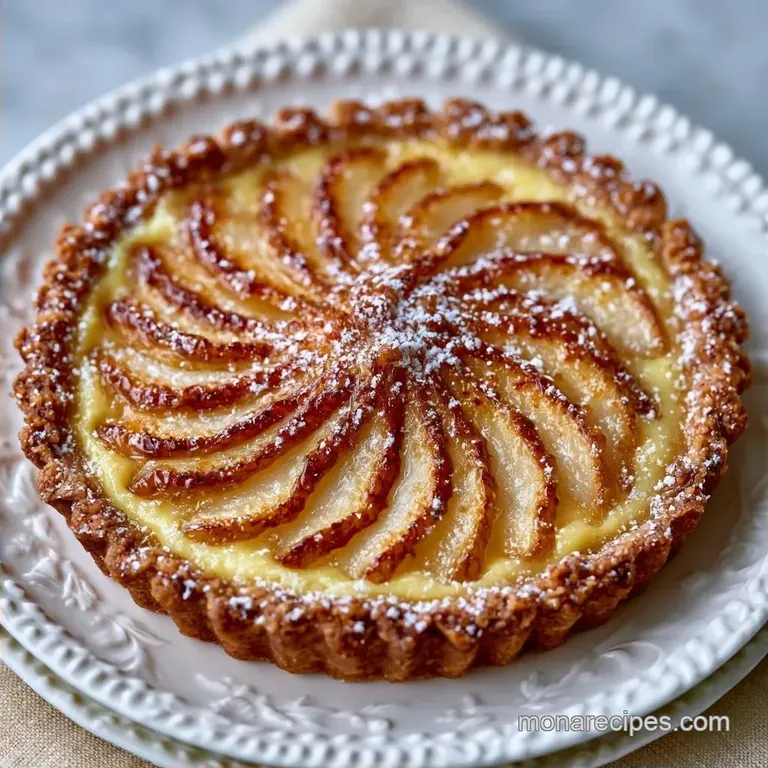 Old Fashioned Pear Custard Pie with Bosc Pears