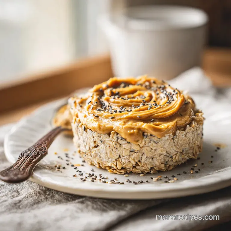 A clear mason jar filled with creamy grains, topped with sliced almonds and raspberries on a neutral linen surface.
