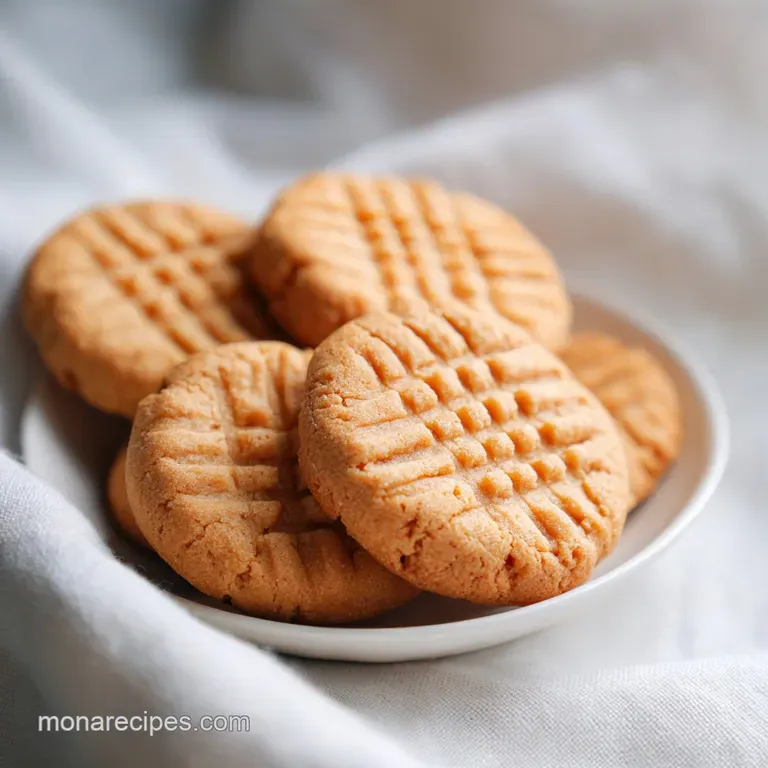 Quick 3 Ingredient Peanut Butter Cookies: Fudge-Like Center