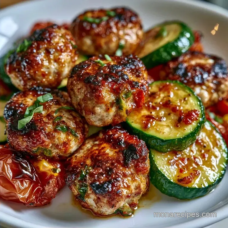 One-Pan Spicy Turkey Sausage Zucchini
