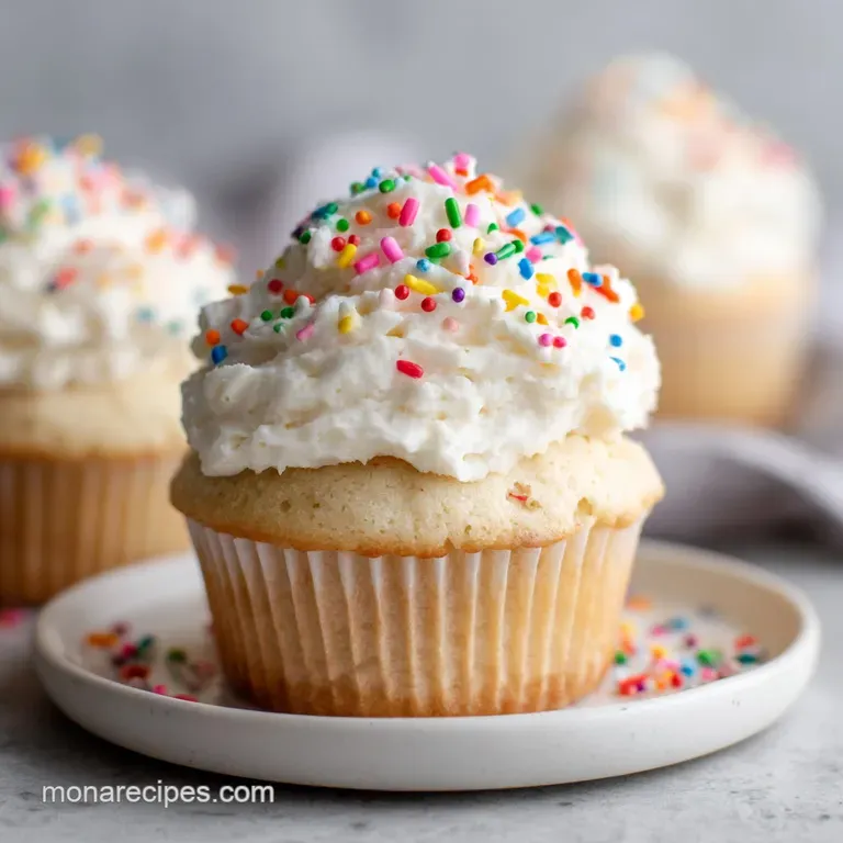 Delicate, piped rosettes of ivory cream cheese frosting adorning a rich dark chocolate cupcake