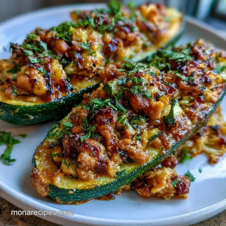 Turkey Stuffed Zucchini Boats in 35 Minutes