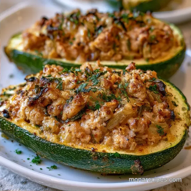 High-Protein Turkey Zucchini Boats